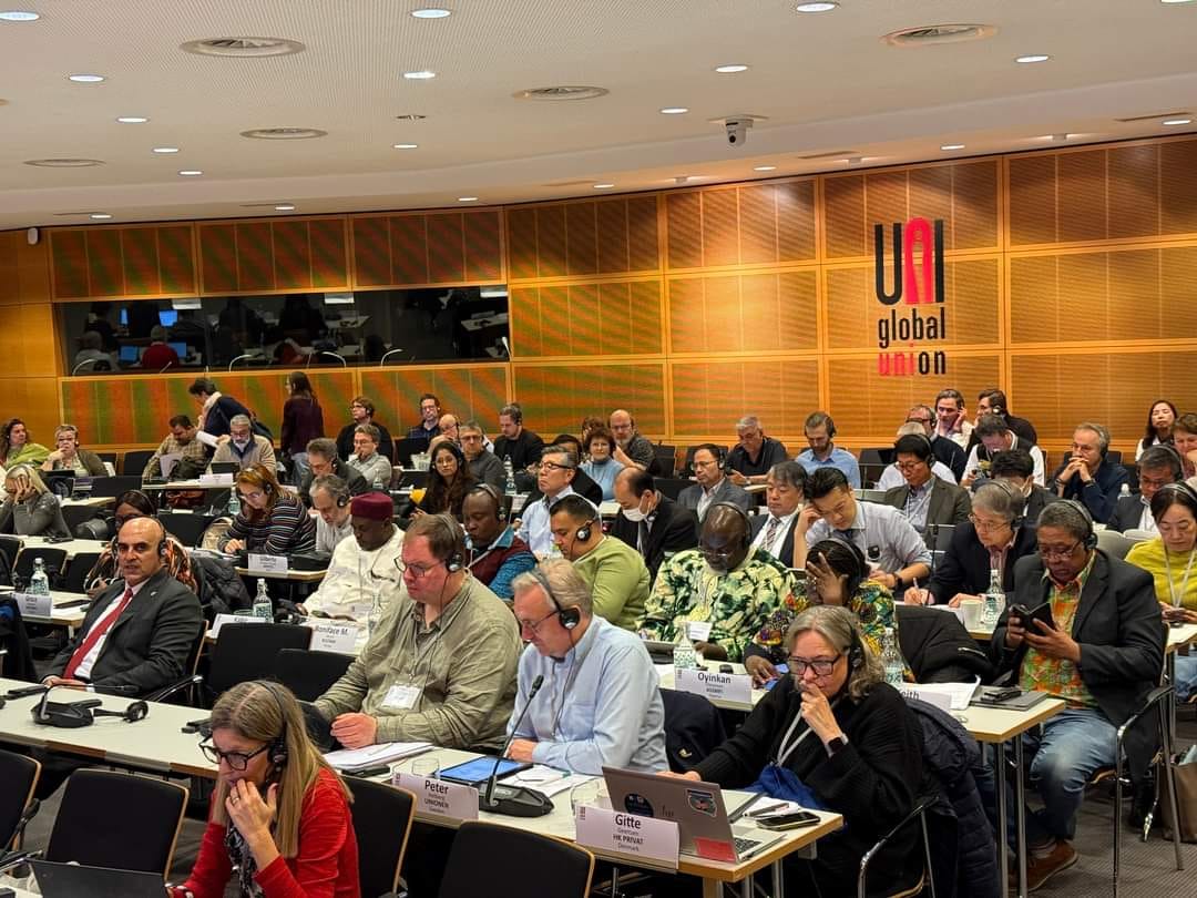 دعم عمالي عالمي لفلسطين في اجتماع المجلس التنفيذي  للاتحاد العالمي للشبكات  UNI Global Union